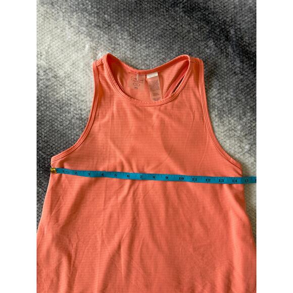 Calia Striped Racerback Side Slit Coral Tank Top Oversized Nylon Spandex Size XS - Picture 6 of 7